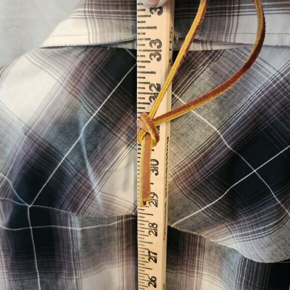 Canyon Guide Outfitters Men’s LT Plaid Pearl Snap Short Sleeve Western Cowboy - Picture 7 of 9